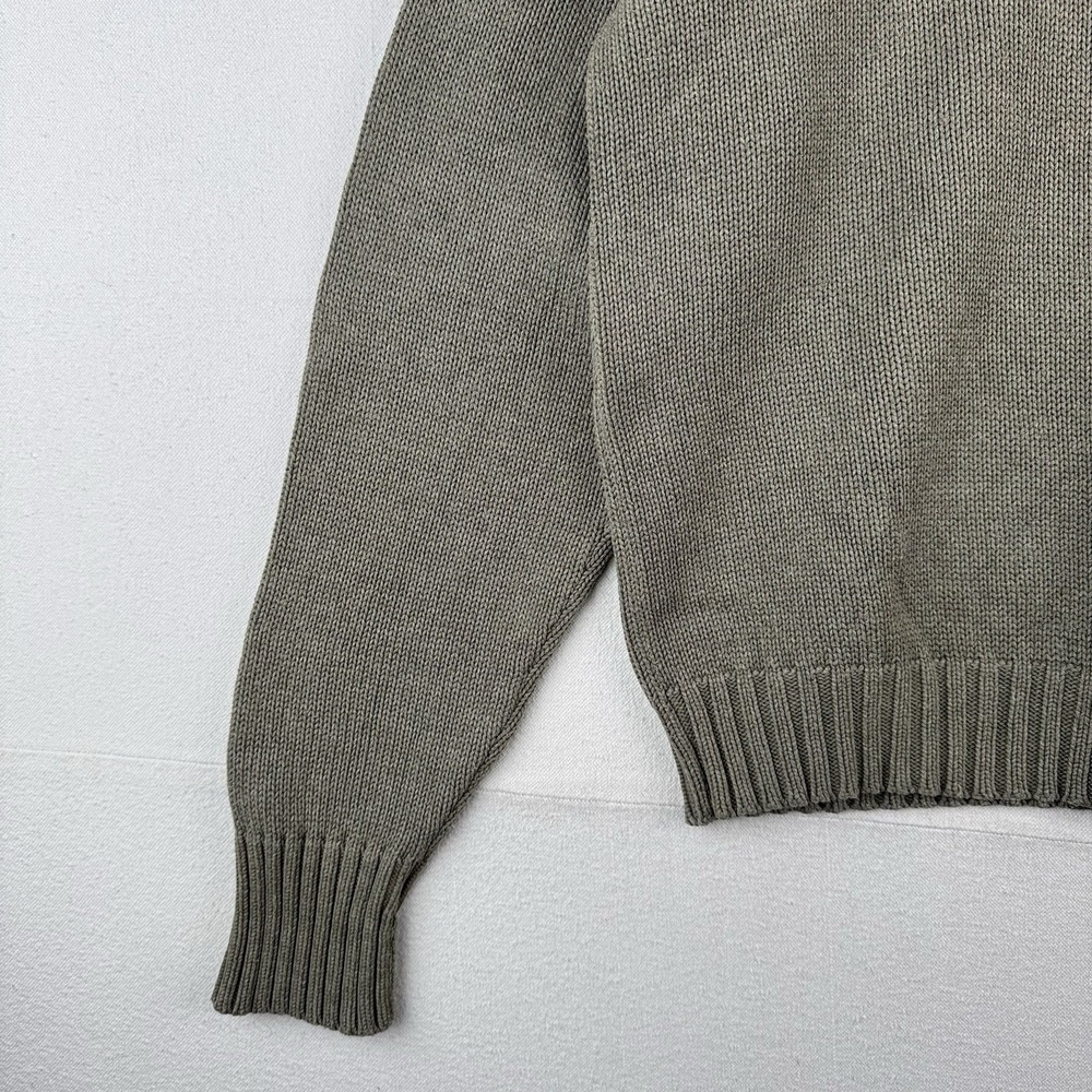 90s Vintage Polo Ralph Lauren Men's M Olive Marled Knit Sweater 100% Cotton - Picture 5 of 14